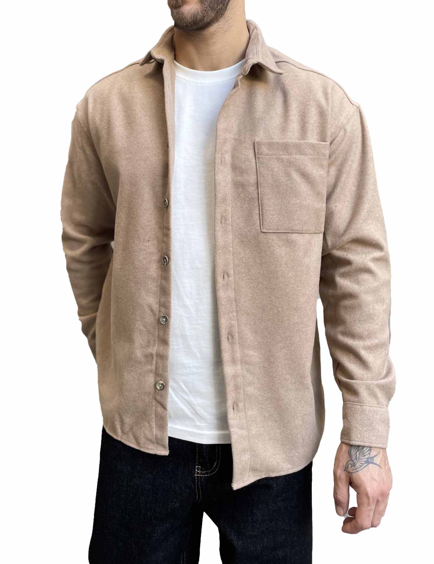 Ανδρικό πούρο Overshirt με γιακά RMZ328 φωτογραφία